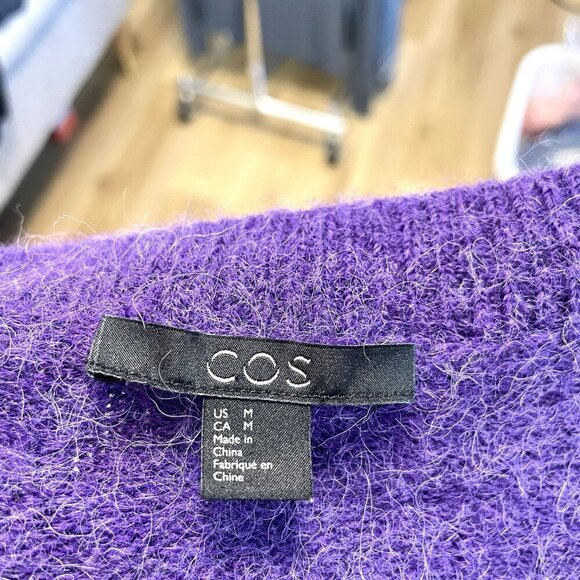 COS Alpaca Wool Cozy Soft Pullover Long Sleeve Sweater Purple size Medium - Picture 5 of 7